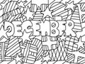 December coloring page stock vector illustration